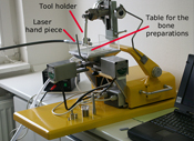 Versuchsanordnung zur kontrollierten Laserstudien an Geweben